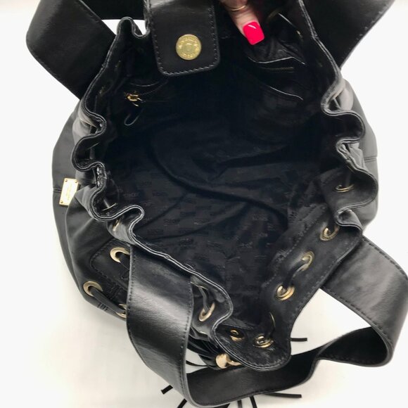 Michael Kors Black Leather Astor Grommet Shoulder Bag - Picture 10 of 10